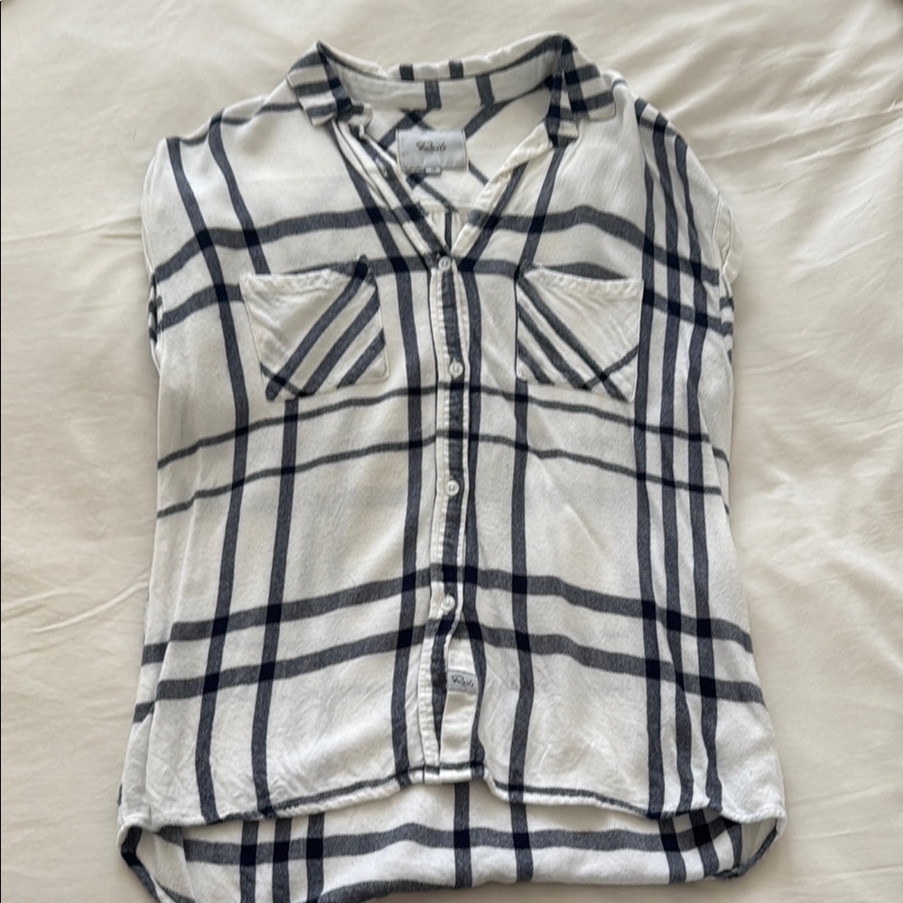 Rails White and Blue Button Down Shirt Classic Design